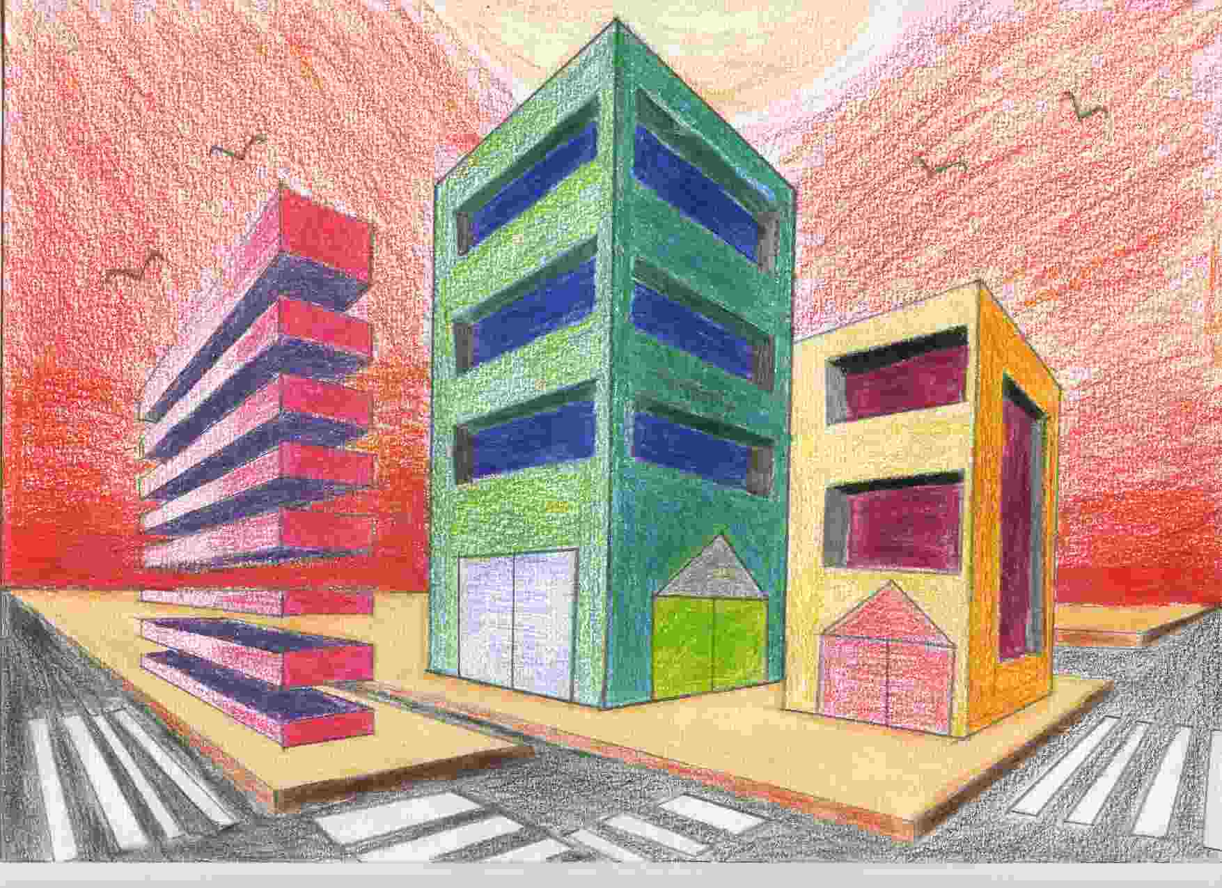Dessin De Ville En Perspective